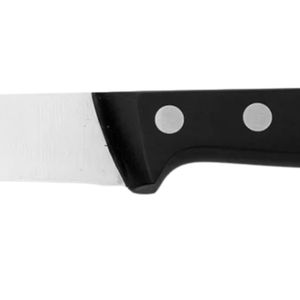 Couteaux de cuisine à lame argentée avec poignée incurvée noire et rivets métalliques pour la découpe des aliments et la préparation des produits frais à la maison - Product Image 5