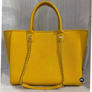 <b>Yellow</b> PU Womens Tote Bag with Chain Strap Fashion Daily Use Solid Color Large Capacity OEM Shoulder Bags Premium Quality Trendy - Product Image 2