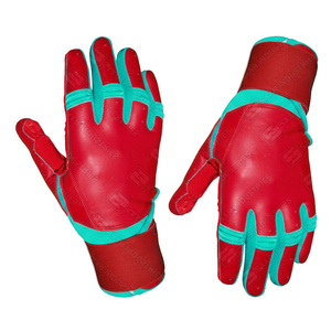 Guantes de Bateo de Béisbol de Cuero SAAR INDUSTRIES, Negros, Blancos y Naranjas, Ambidiestros, Cierre de Gancho y Bucle, Soporte de Muñeca Duradero, Alta Resistencia - Product Image 5