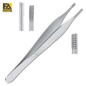 Pinces chirurgicales Adson à pointes dentées pour la chirurgie générale, instrument manuel certifié CE de classe I - Product Image 1