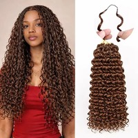 Extensions de cheveux humains au crochet marron chocolat, tresses au crochet sans nœuds effet plume pour femmes