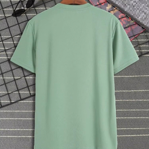 เสื้อยืดคอกลมยูนิเซ็กซ์คุณภาพสูง ล้างสีแบบแอซิดวอช สีพื้น พิมพ์โลโก้ได้ ผ้าฝ้าย 100% สีดำ แห้งเร็ว ระบายอากาศดี สไตล์ลำลองสำหรับผู้ชาย - Product Image 6