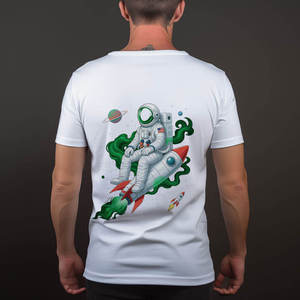 T-shirt pour homme personnalisé avec logo imprimé par transfert thermique, coupe classique, en maille épaisse polyester/coton, col rond, manches courtes, durable - Product Image 4