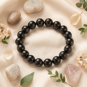 Natural Black Tourmaline 8mm Round Gemstone <b>Stretch</b> <b>Bracelet</b> Crystal Beaded <b>Bracelet</b> Wholesale Supply - Product Image 3