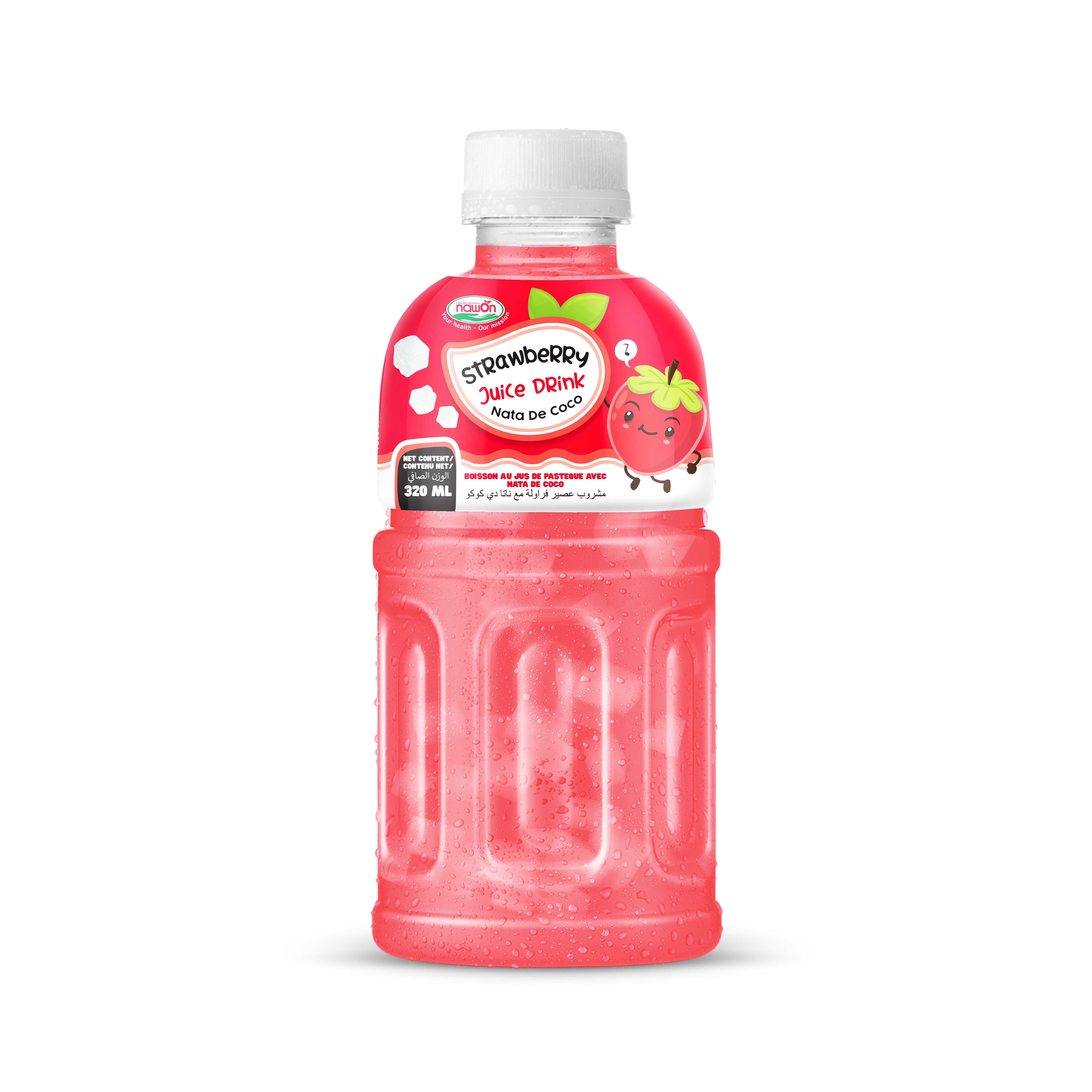 Бесплатный образец, 325 мл, фруктовый сок с желе натой де коко, клубника от производителя напитков OEM/ODM