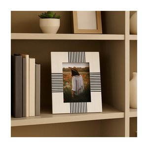 Premium White and <b>Black</b> Resin Inlay Picture <b>Frame</b> Durable MDF Base Handcrafted <b>Photo</b> Display <b>Frame</b> for Modern Home and Hotel - Product Image 3