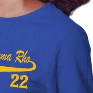 Sudadera Sigma Gamma Rho Azul Rey para Mujer, Sudadera de Forro Polar con Cuello Redondo, Diseño con Letras, Personalizada, Universitaria, Informal - Product Image 6