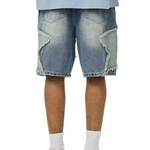 Camo Cargo Shorts Camouflage Cargo Shorts Camo Denim Shorts Tactical Cargo Shorts Star Patchwork Baggy Denim Jorts <b>Mens</b> - Product Image 3
