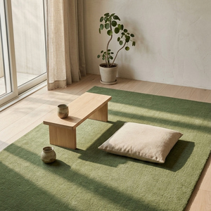 Tapis en laine vert tufté à la main de qualité supérieure, motif géométrique, antidérapant, pour salon, chambre, salle à manger, décoration moderne de la maison - Product Image 5