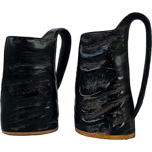 Jarra de Cuerno Vikinga de Alta Calidad para Beber, Taza de Cuerno para Bodas y Restaurantes, Jarra de Cerveza con Vaso de Chupito para Whisky - Product Image 6