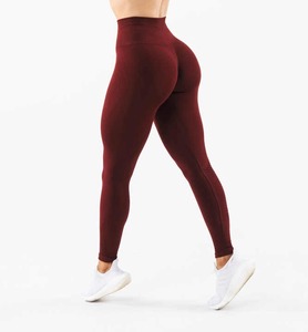 Low MOQ Women High Quality Solid Color Full Length Yoga Leggings For High Waist Seamless Soft Fitness Comfort Tight Breathable - Product Image 3