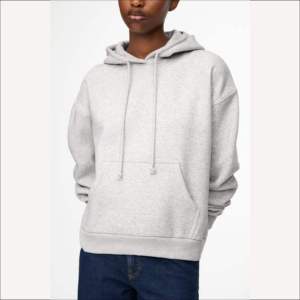 Sudaderas con Capucha Gris Jaspeado para Mujer, Diseño Personalizado, Hombros Descubiertos, Sudaderas Lisas, Sudaderas con Capucha Desgastadas Personalizadas para Mujer - Product Image 6