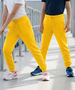 Pantalon de survêtement unisexe en coton pour enfants, coupe droite, personnalisable, pour garçons, jaune, pour jeunes - Product Image 3