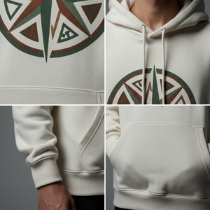 Sweat-shirt à capuche surdimensionné en coton 100 % doublé, écologique, tricoté, imprimé, 350 g/m², haute qualité, vente en gros - Product Image 4