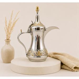 Cafetera Árabe Dallah de Acero Inoxidable, Tetera Tradicional de Oriente Medio para Uso en Hoteles, Diseño Repujado Chapado en Oro, Cafetera Gahwa - Product Image 6