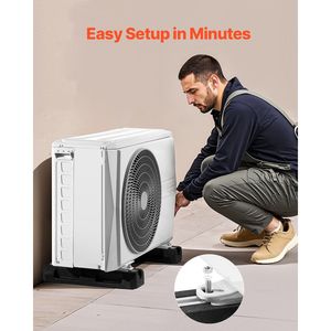 <b>Mini</b> Split Air Conditioning Systems Floor Mounting Base Kit 9000-36000BTU <b>AC</b> Heat Pump with Furniture Pads Ground Base Pad - Product Image 3