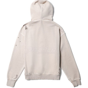Stylish Everyday Distressed Hoodie For Men Casual Street Sweatshirt With Soft Cotton <b>Blend</b> - Product Image 5