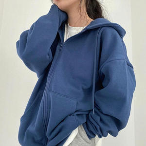 PIHA SPORTS Men's Winter Casual Double Terry Fleece Hoodie Solid Color Warm Windproof Breathable Eco-Friendly Stylish Zip - Product Image 5