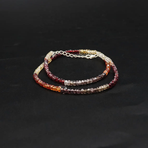 สร้อยคอไพลิน rondelle เหลี่ยมเพชรพลอยธรรมชาติขนาด3.5มม. สำหรับทำเครื่องประดับ - Product Image 5