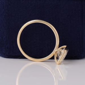 SHRILIKE JEWELS แหวนเพชรทรงเรเดียนท์คัท 2.50 กะรัต เพชรเพาะเลี้ยง สี E แหวนหมั้นหรูหรา ทองคำแท้ 14K ฝังแบบ Bezel Set รับรองโดย IGI - Product Image 2