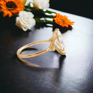 925 Silver 14K Solid Gold Marquise Cut Engagement <b>Ring</b> Original Moissanite Diamond Wedding Anniversary <b>Ring</b> For Unisex - Product Image 6
