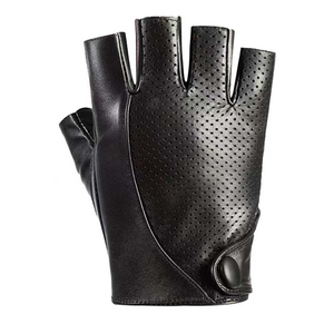 Gants de conduite pour femmes en cuir véritable, courts, marron foncé, avec fermeture éclair au poignet, franges et pompons, doublés, chauds pour l'hiver - Product Image 1