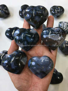 Cristal de corazón de ágata de musgo Natural más vendido último diseño de estilo Feng Shui piedra semipreciosa artesanía meditación recuerdo - Product Image 3