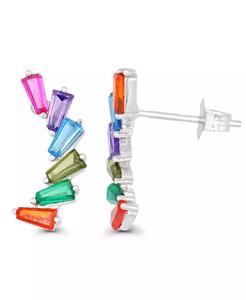 Pendientes Baguette Multicolor en Plata de Ley | Macy's - Product Image 3