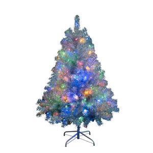 4FT Silver Pre-Lit <b>Artificial</b> Christmas <b>Tree</b> 400 <b>Branch</b> Tips 150 LED Lights Hinged Full <b>Tree</b> 11 Lighting Modes Includes Metal - Product Image 3
