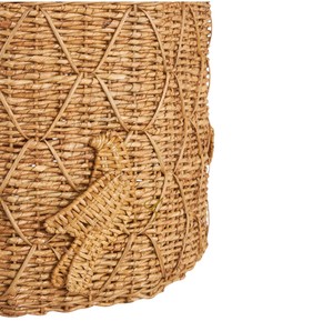 Premium Woven Seagrass Laundry <b>Basket</b> Unique 3D Bird Round Storage Hamper Cool Wicker Clothes Bin <b>with</b> Conical <b>Lid</b> - Product Image 4