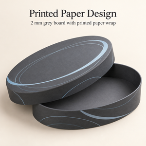 Caja de Papel Ovalada Personalizada con Diseño de Órbita de Grafito para Set de Accesorios, Empaque con Logotipo OEM - Product Image 3