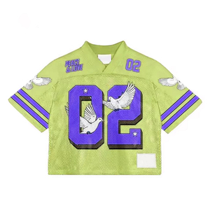 Customized Streetwear Retro American Vintage Style Classic Baseball Mesh Football Boxy T-Shirt Soccer Jersey for <b>Men</b> - Product Image 5