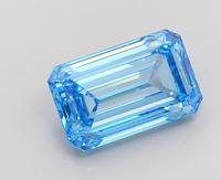 Diamante Cultivado en Laboratorio con Certificación IGI, Corte Esmeralda de 6.55 CT, Color Azul Intenso, Claridad VS1, Modelo 1 ROYAL GEMS para Joyería