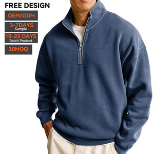 Sweat-shirt pour homme en polaire premium avec fermeture éclair, col montant, confortable pour le quotidien, marque privée, OEM, vente en gros, vêtements USA - Product Image 1