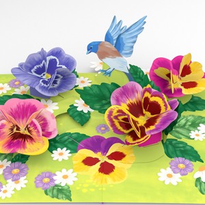 Delicate Bird Flower Garden 3D Pop Up Card With <b>Envelope</b> Premium Unique Handmade Origami 6-Color Printed Handmade Greeting Cards - Product Image 3