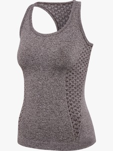Wholesale Women <b>Shelf</b> <b>Bra</b> Tank Top Double Layer Stretch Yoga Gym Workout Shirt 100% Polyester Canvas Fabric Eco-Friendly - Product Image 3