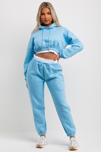 SPINE CRAFT Ensemble de survêtement décontracté avec pantalon long, cordon de serrage et poches latérales, tenue de printemps en coton de couleur unie - Product Image 6