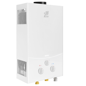 Chauffe-eau à gaz 6L mural sans réservoir en cuivre naturel pour usage domestique avec évacuation des fumées - Product Image 1