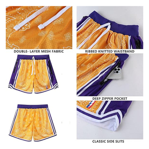 Shorts de sport pour hommes en polyester/coton, taille élastique, maille respirante, pour la course et le basketball, motif uni, style urbain, été - Product Image 2