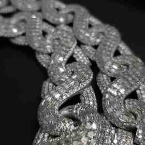 Chaîne cubaine élégante entièrement sertie de diamants de laboratoire taille émeraude pour homme, style hip-hop, 26 mm - Product Image 5