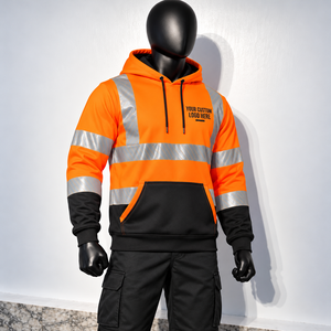 Sweat-shirt de sécurité haute visibilité ANSI Classe 2, imperméable, avec LED clignotantes, logo personnalisé pour les ingénieurs sur le terrain, construction, pull-over - Product Image 5