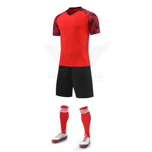 Ensemble de maillots de football personnalisés pour hommes, débardeur sans manches à col en V, polyester respirant, imprimé par transfert thermique, taille élastique - Product Image 5