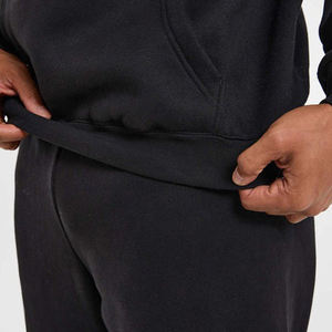 Sweat-shirt à capuche noir pour homme, coupe ample, couleur unie, décontracté, en coton, pour l'automne - Product Image 5