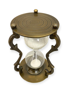 Handcrafted Casting Flower 5 Minute Brass Hourglass Decorative <b>Sand</b> <b>Timer</b> Vintage Style Home Office Desk Accessory, Collectible - Product Image 3