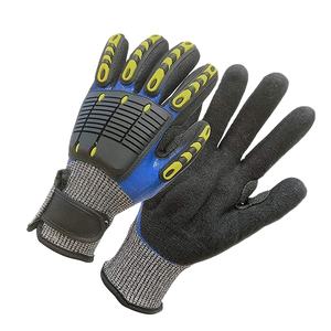 Gants de travail à impact en cuir de chèvre Gants de sécurité pour le pétrole et le gaz Gants de mécanicien résistants avec protection TPR - Product Image 6