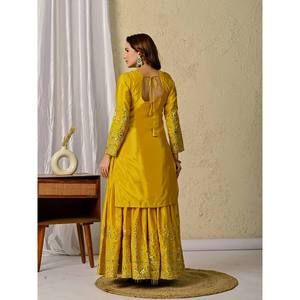 Ensemble de vêtements de fête pour femmes de créateur Sharara Plazzo Dupatta - Product Image 3