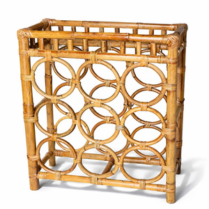 Estante de exhibición de licores de ratán de lujo, soporte para botellas, estantes de almacenamiento, mueble de madera para vinos. - Product Image 3