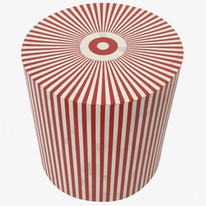 Red Bone Inlay <b>Stool</b> Handmade Accent <b>Table</b> Modern Home Decor Furniture - Product Image 1