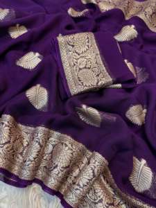 Sari Moderno de Georgette de Seda con Blusa Pallu para Mujer, Uso Casual y de Fiesta, Secado Rápido, Corte Regular - Product Image 6