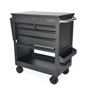 Chariot utilitaire à 4 tiroirs en acier noir mat thermolaqué – Idéal pour garage, atelier et rangement - Product Image 5